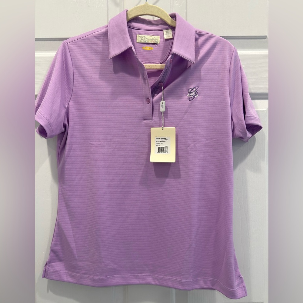 Greg Norman women’s Greenbrier golf shirt lavender NWT